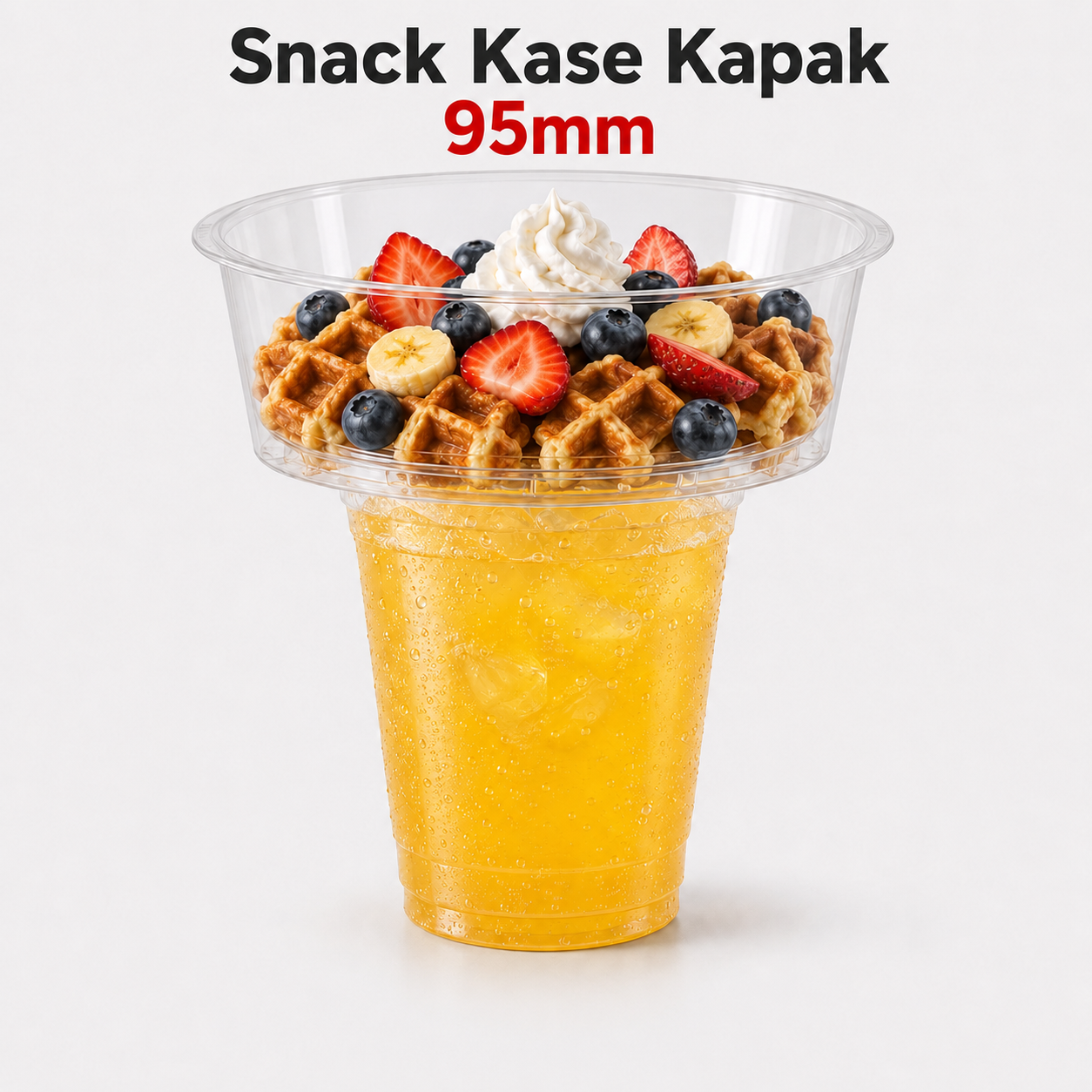 95mm Çap R-PET Snack Kase Kapak